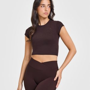 Cotton Icon Baby T-Shirt Plum Brown