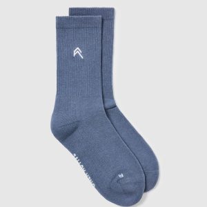 All Day Crew Socks 1 Pack Granite Blue