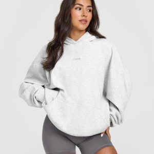 Mid Weight Hoodie Light Grey Marl