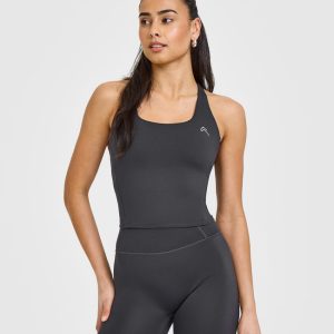 Timeless Square Neck Mid Vest Coal