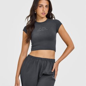 Cotton Baby T-Shirt with Graphic Coal