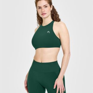 EasyLift™ High Neck Sports Bra Racing Green