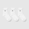 Mid Crew Socks 3 Pack White