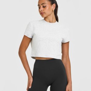 Cotton Relaxed T-Shirt Light Grey Marl